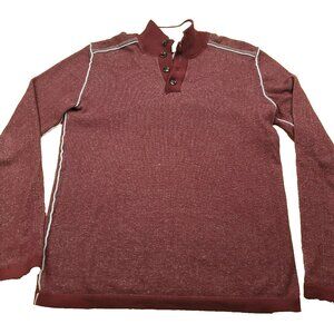 Sundance‎ Mens M Quarter 1/4 Zip Pullover Sweater Dark Red Long Sleeve